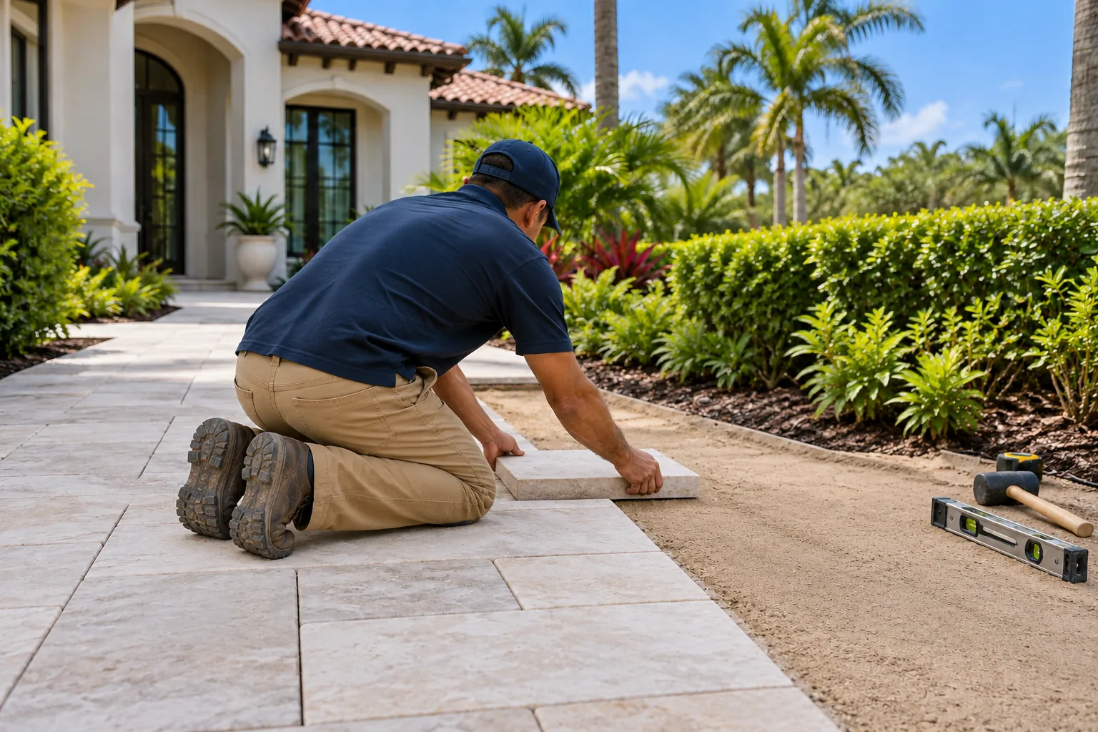 Paver installation in Jupiter, FL by Kingdom Harvest