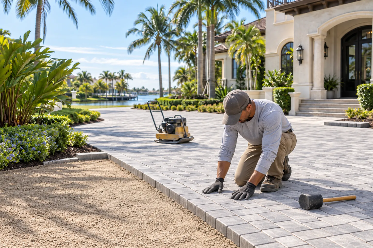 Paver installation at a Florida property